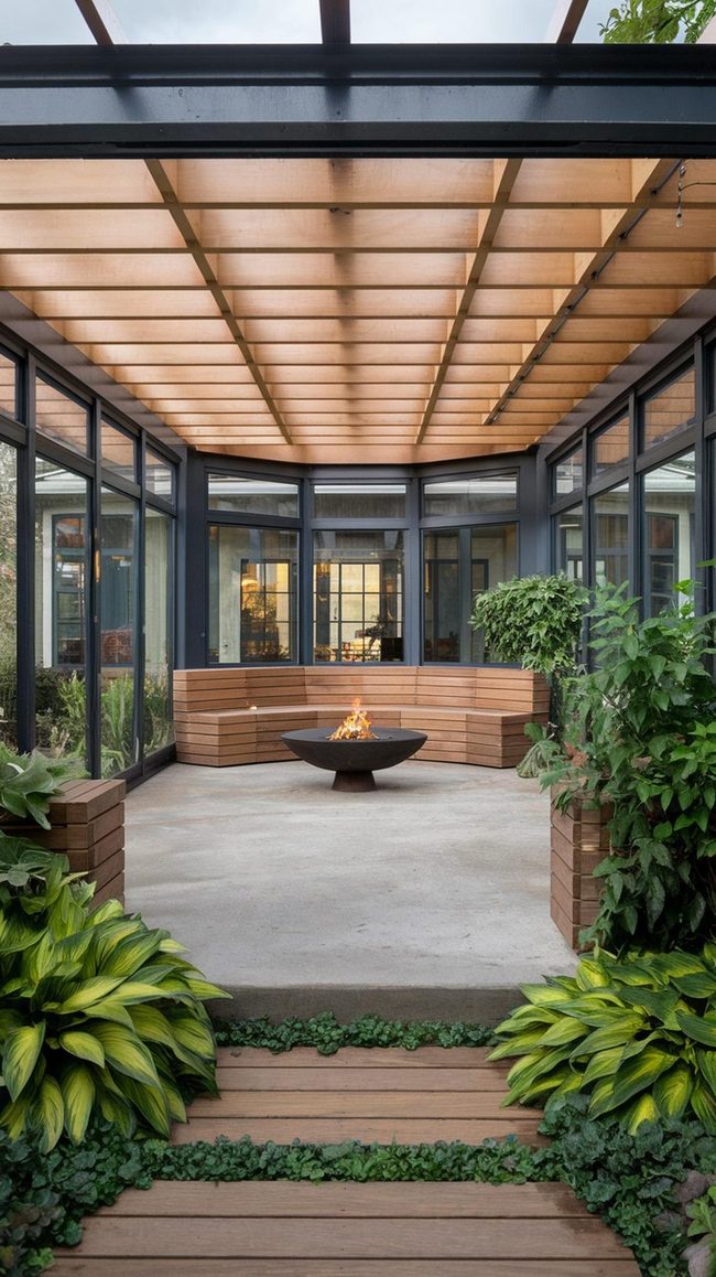 Glass Plant Room With Steel Frame