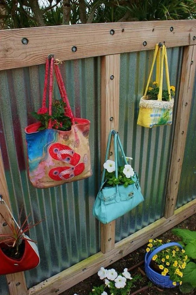Colorful Bags Vertical Garden Wall