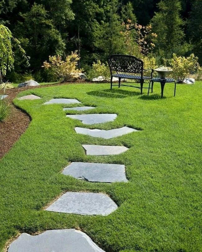 Stone Path Through Green Stillness