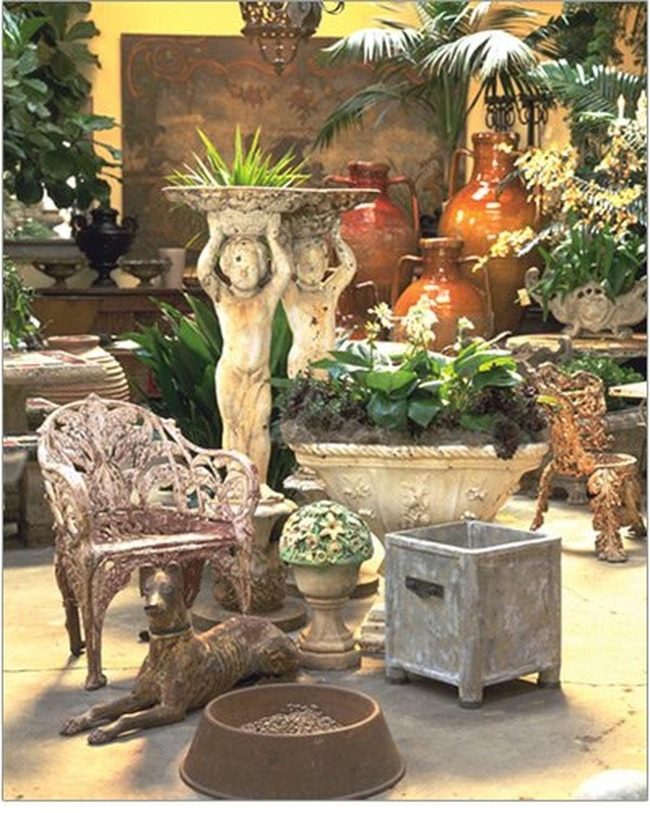 Statues And Clay Pots Garden