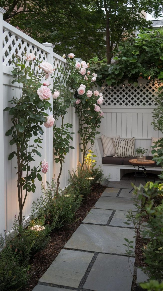 Lattice Fence with Climbing Roses