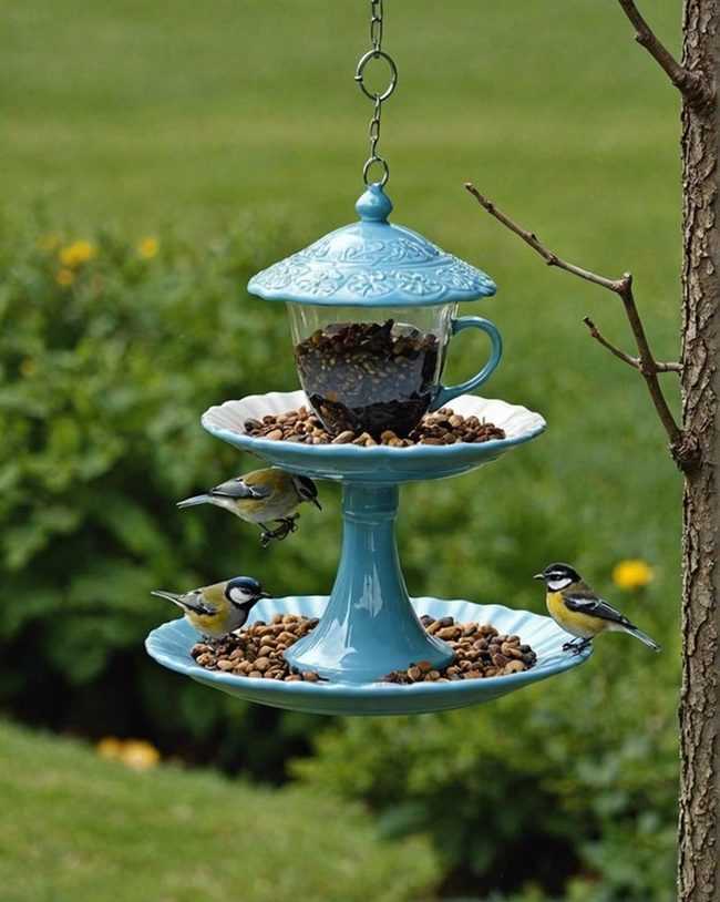 Teacup Birdseed Station