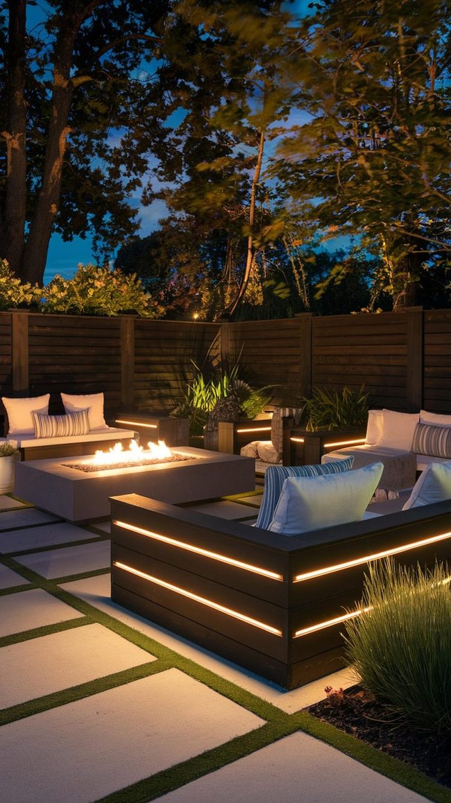 Dark Walnut Fences Glowing Nightly