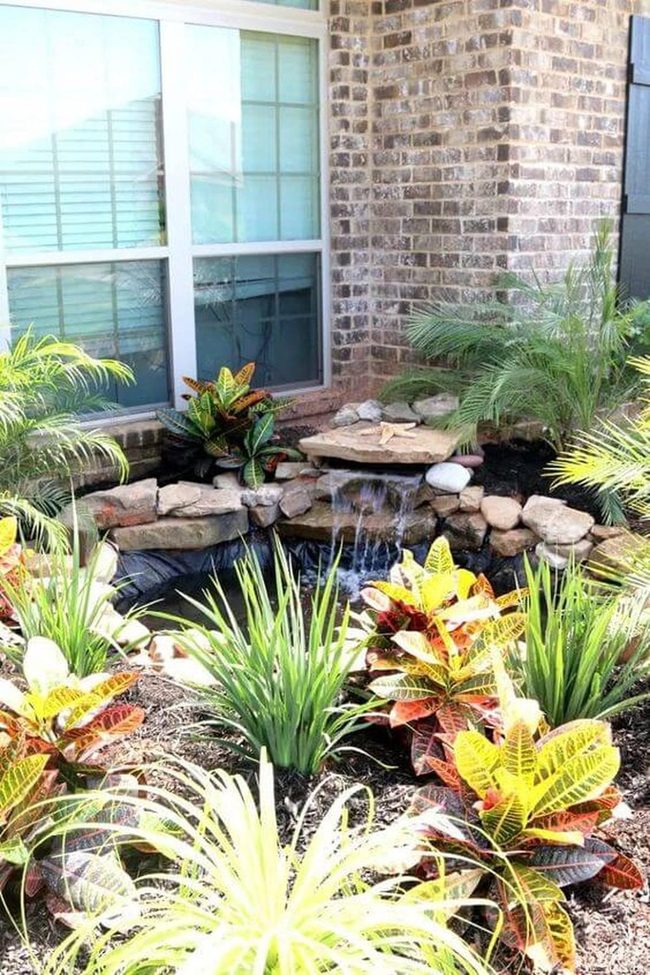 Stone Waterfall Garden Oasis