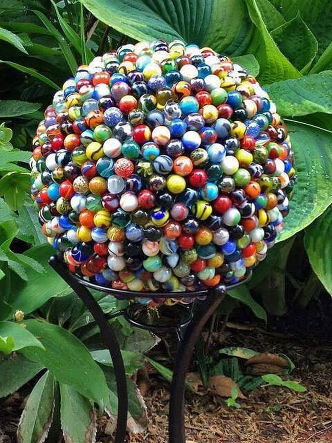 Colorful Marble Sphere Garden Art
