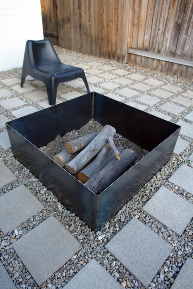 Dark Metal Fire Pit Oasis