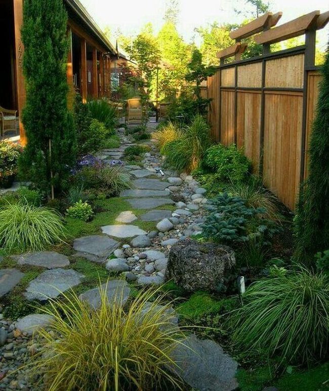 Glowing Stone Path Through Seasonal Greens