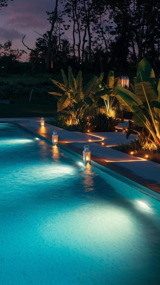 Poolside Lights Transform Evenings