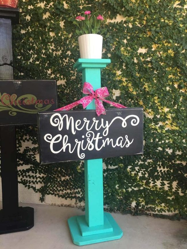 Painted Porch Posts Welcome Home