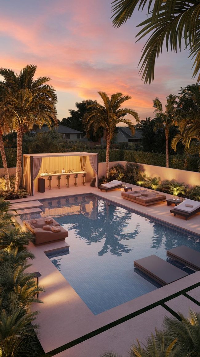 Backyard Pool Resort Oasis