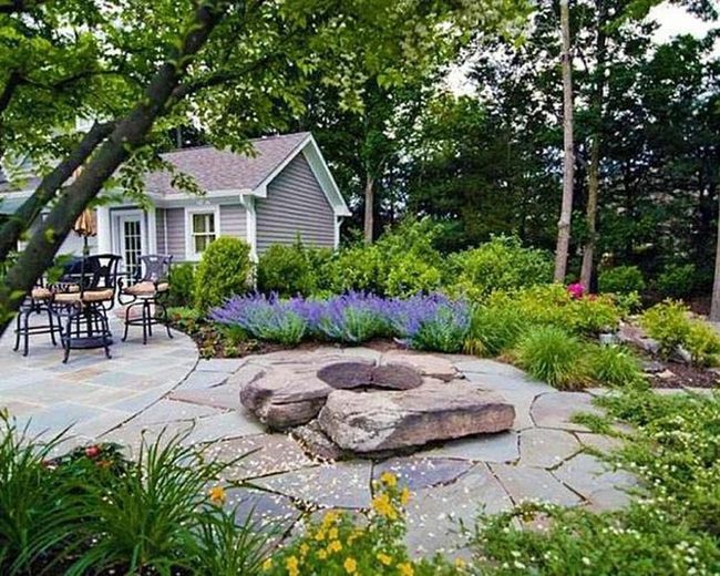Stone Boulders Frame Fire Pit