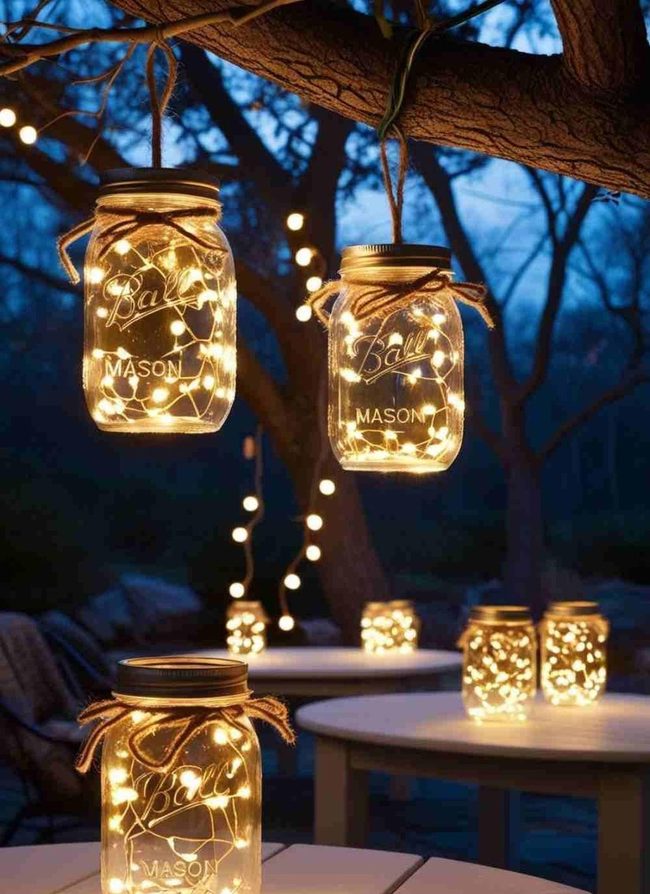 Warm White Glow In Jars