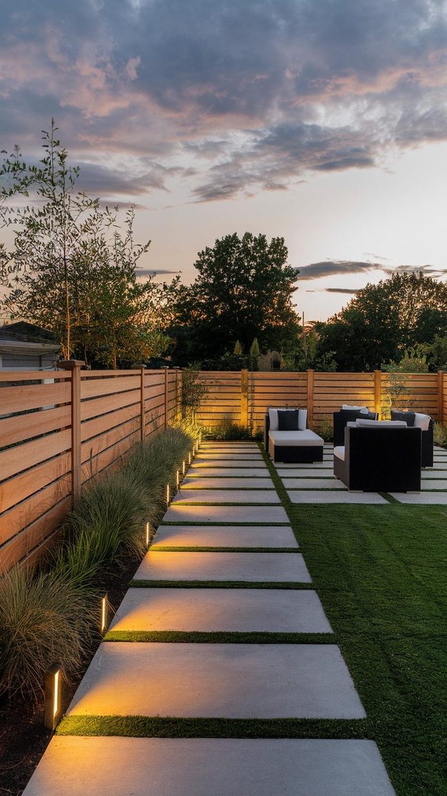 Minimalist Horizontal Wood Fence
