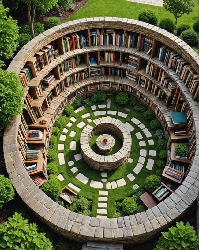 Maze of Books and Vines