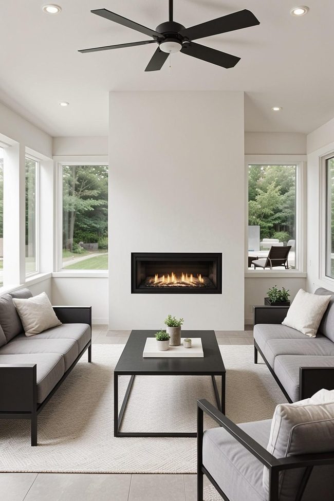 Current Fireplace Three Season Porch