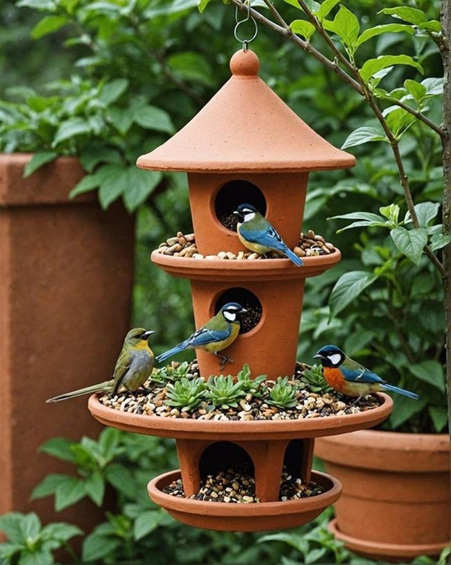 Terracotta Clay Feeder for Birds