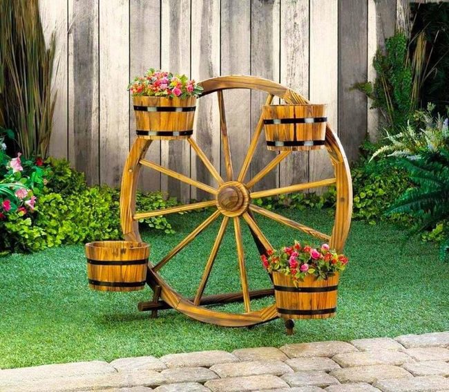 Vintage Wheelbarrow Overflowing With Garden Blooms