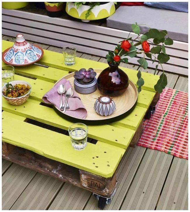 Steel Pipes And Cedar Wood Table