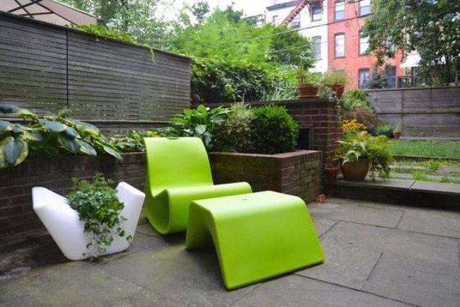 Lime Green Chairs Among Cascading Botanicals