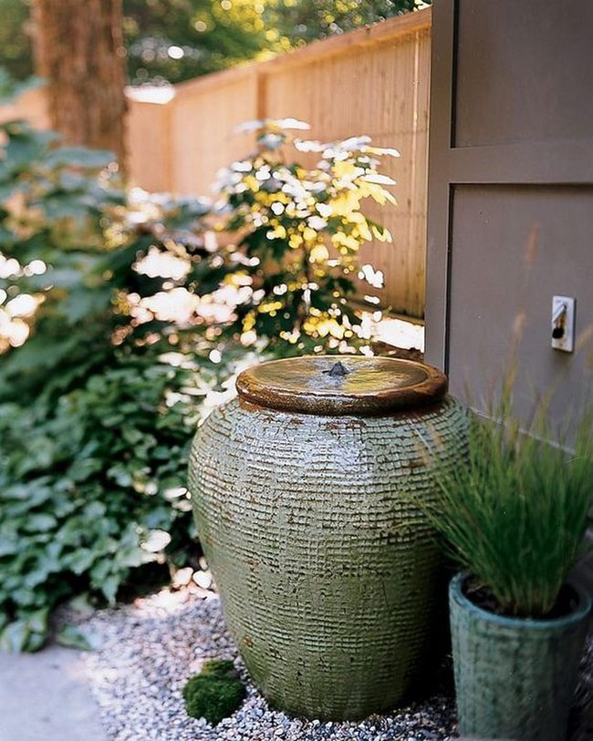 Green Ceramic Jar Garden Corner