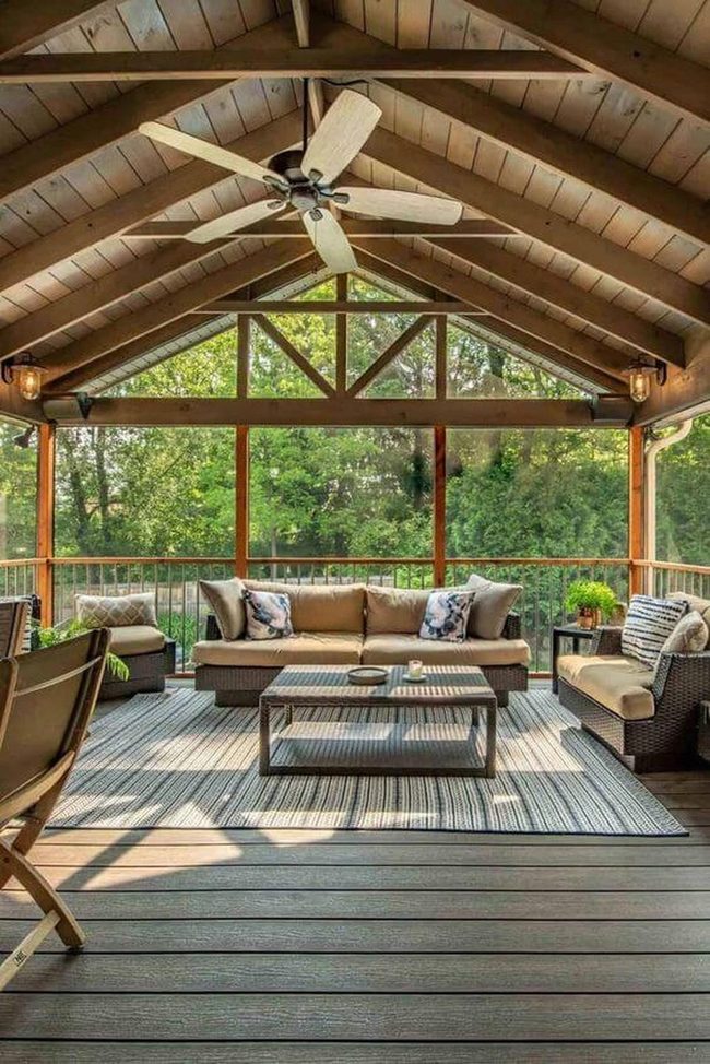 Sunlit Wood Pavilion With Shelter
