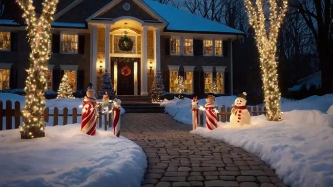 Luminous Driveway Candy Cane Stakes
