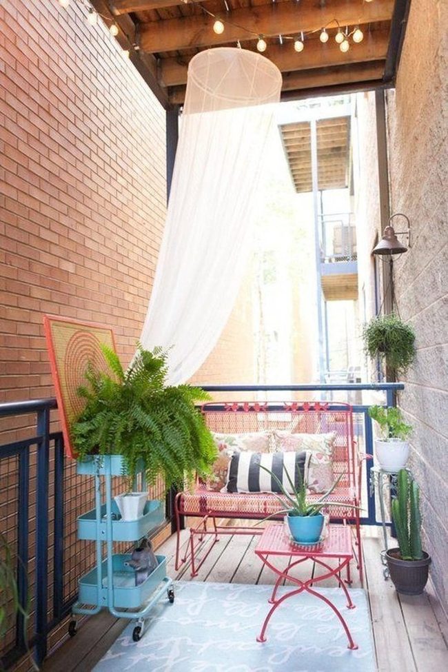 Red Metal Balcony Garden Escape
