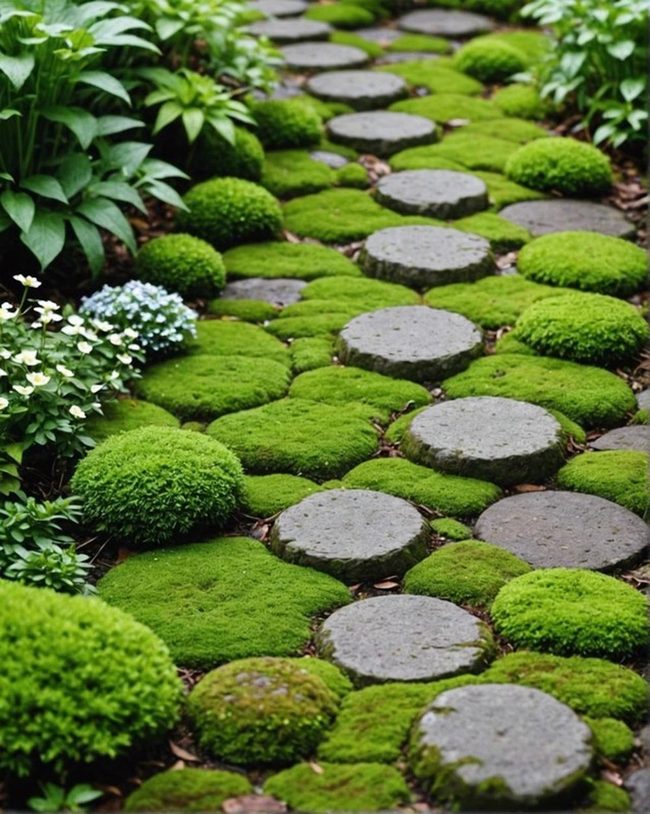 Moss-Filled Stone Joints Path