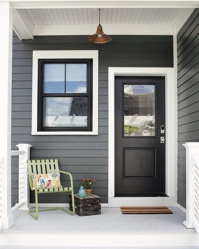 Black Door, Gray Elegance, Green Accents
