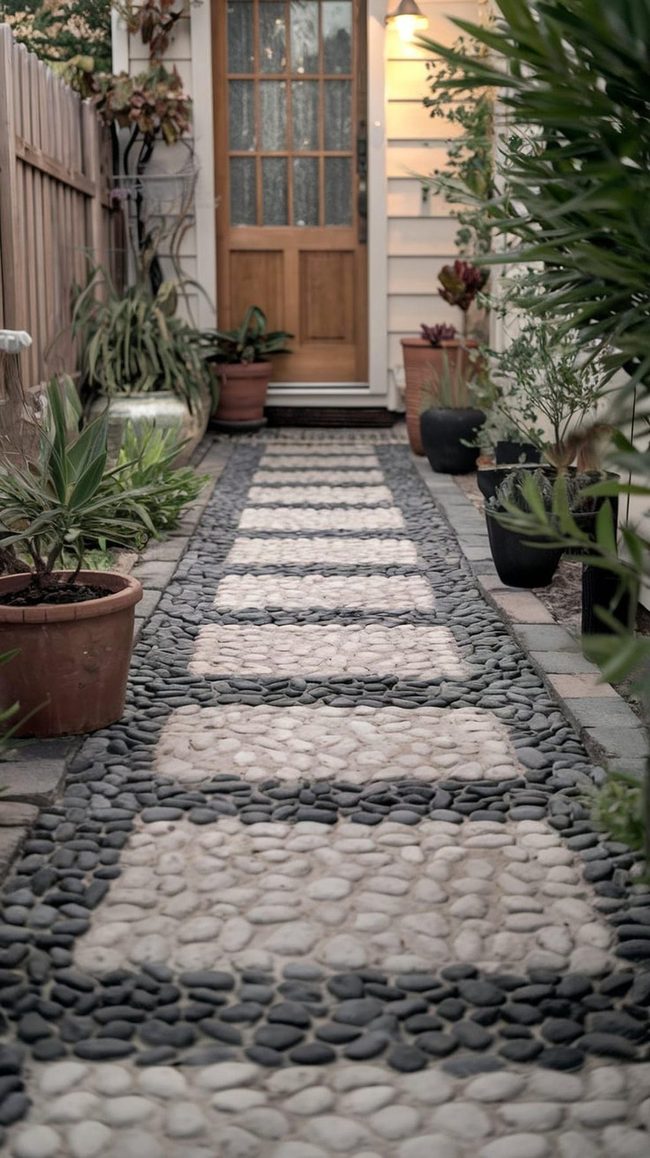 Winding Stone Path Through Grass