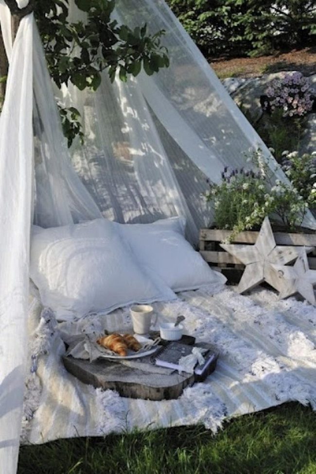 Sunlit Outdoor Picnic Retreat