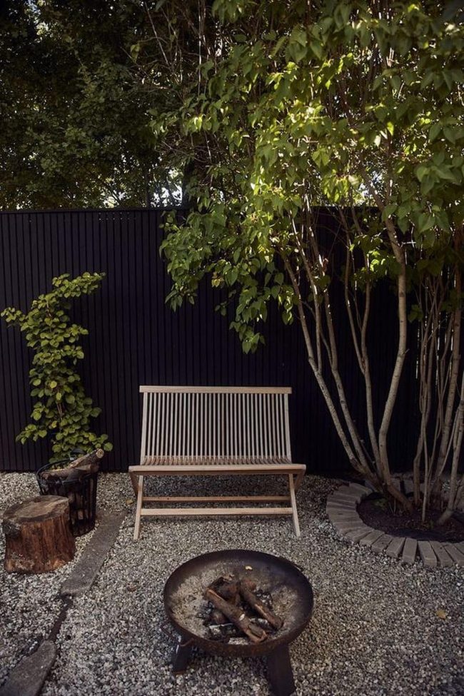 Wooden Bench, Fire Pit Gatherings