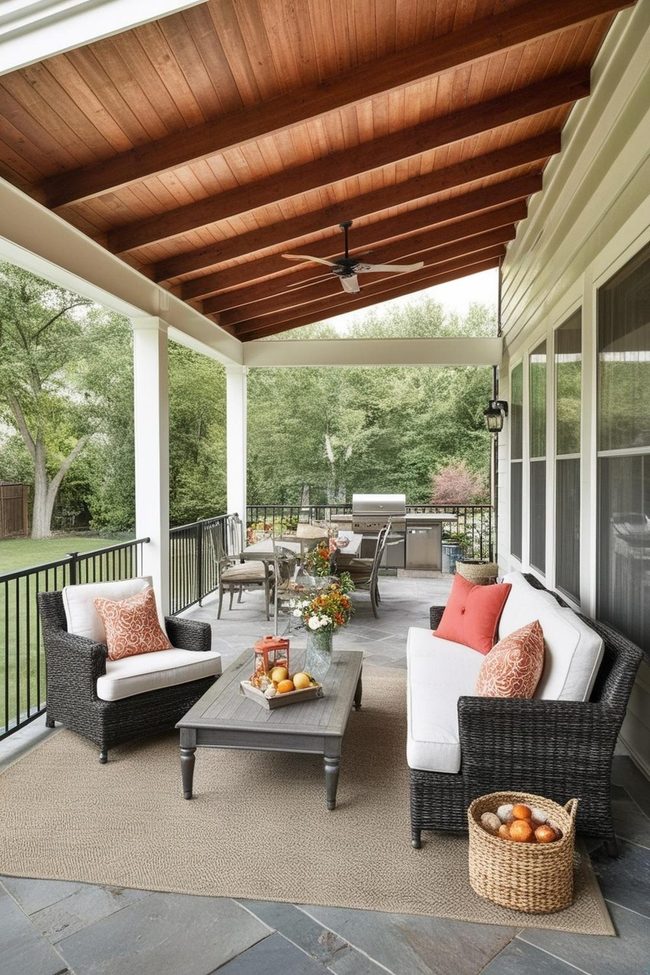 Covered Patio Open-Air Meal Prep Space Setup