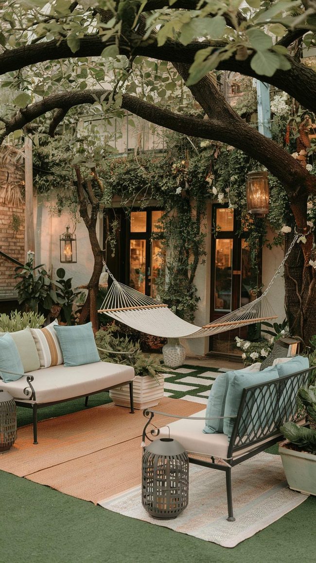 Backyard Seating Under Trees