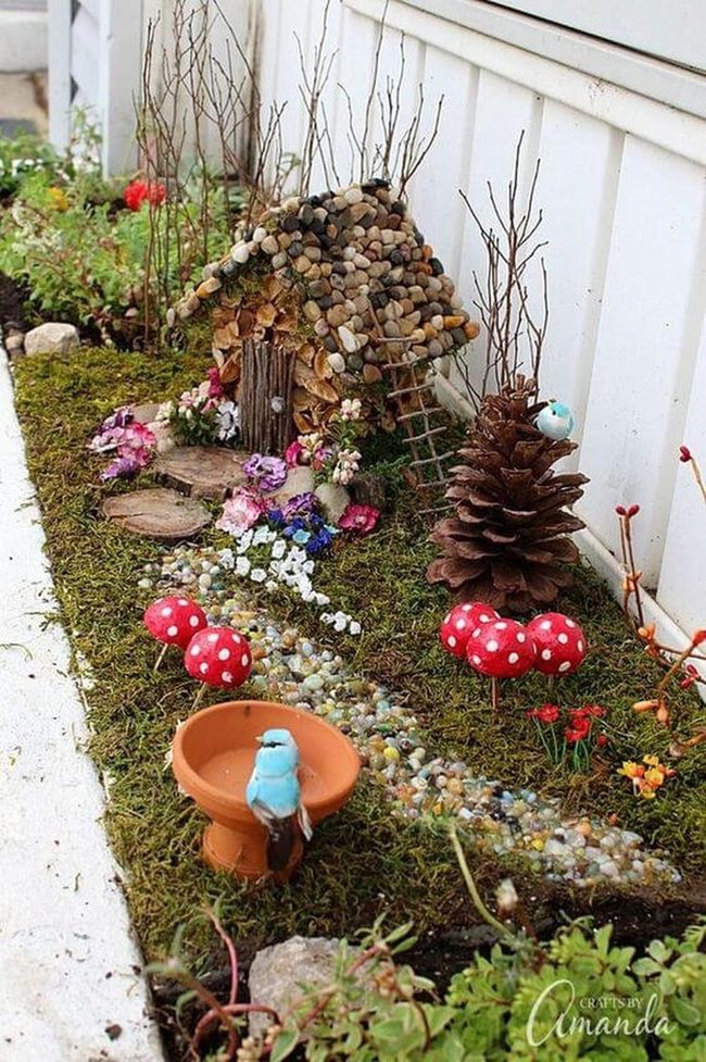 Stones And Flowers Layered Together