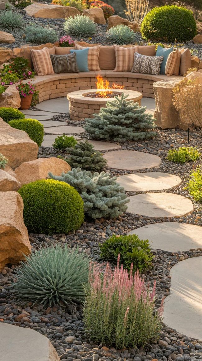 Stone Beds And Seasonal Flowers Year-Round
