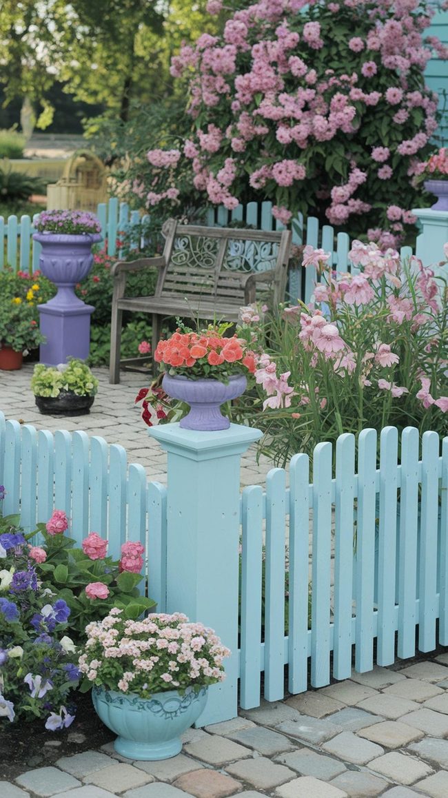 Painted Fence Patio Backdrop