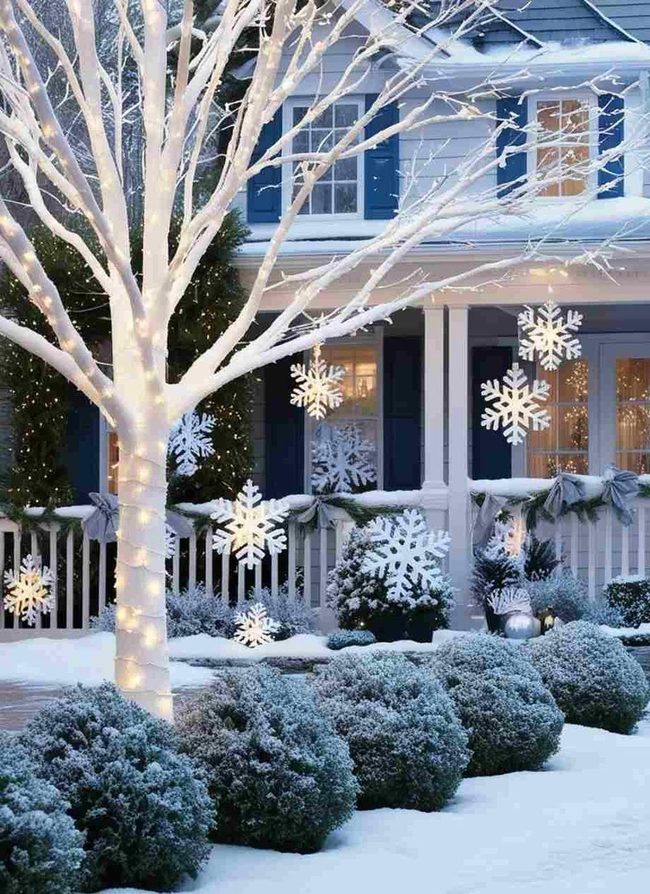 Artificial Snow And String Lights