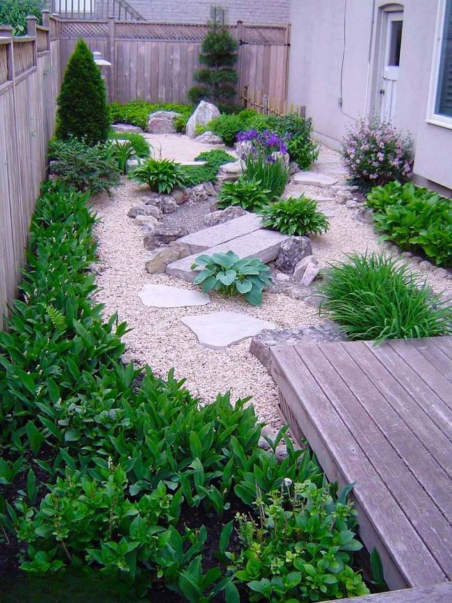 Pea Gravel Paths Through Perennial Beds