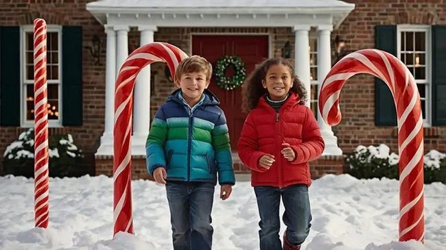 Giant Red White Striped Candy Canes