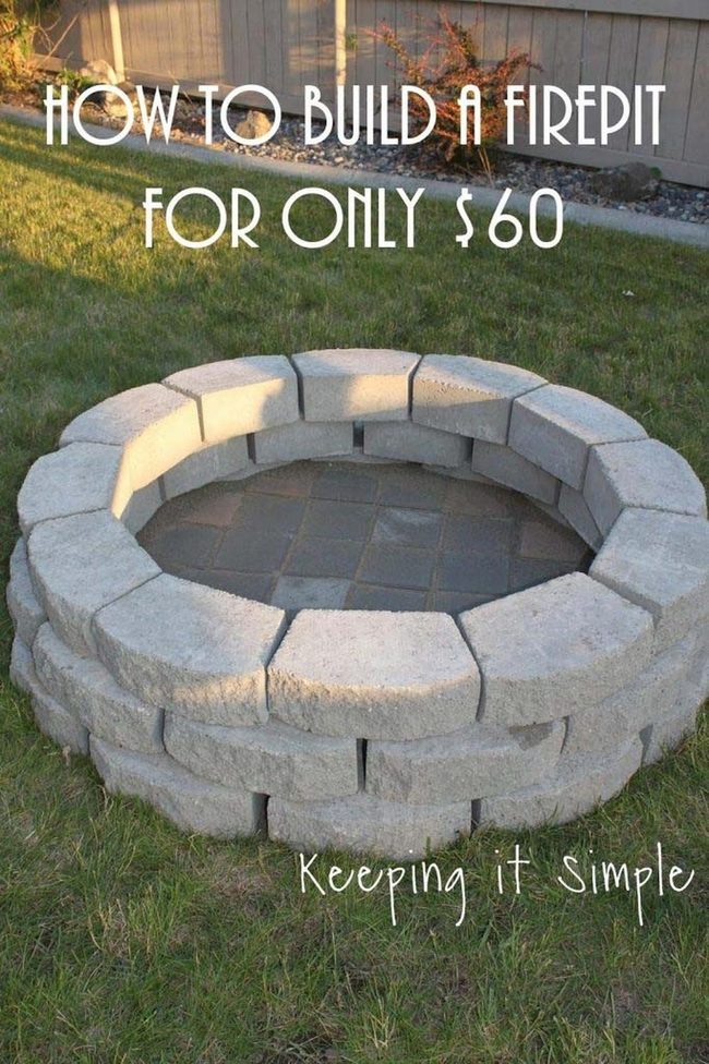 Stacked Pavers Backyard Fire Pit