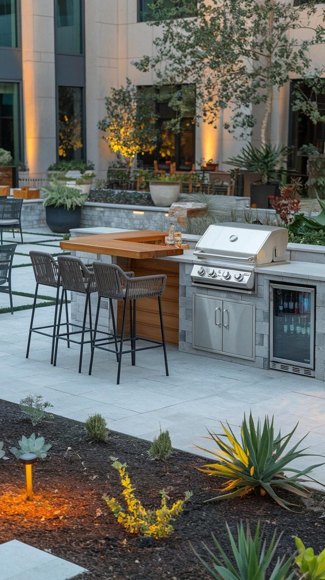 Granite Open-Air Bar Counter