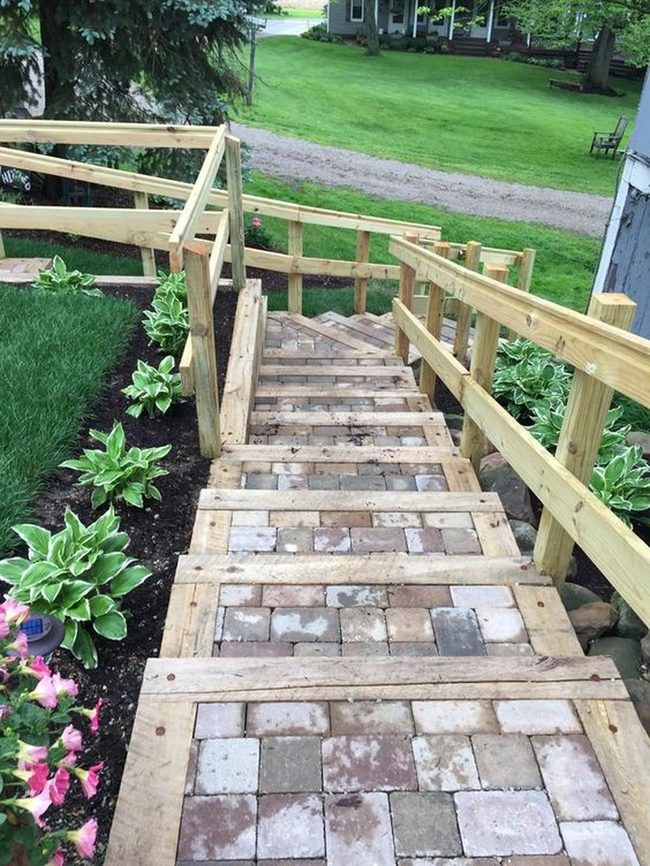 Stone And Wood Garden Steps