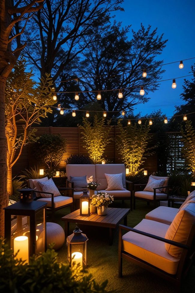 Glowing String Lighting Landscape