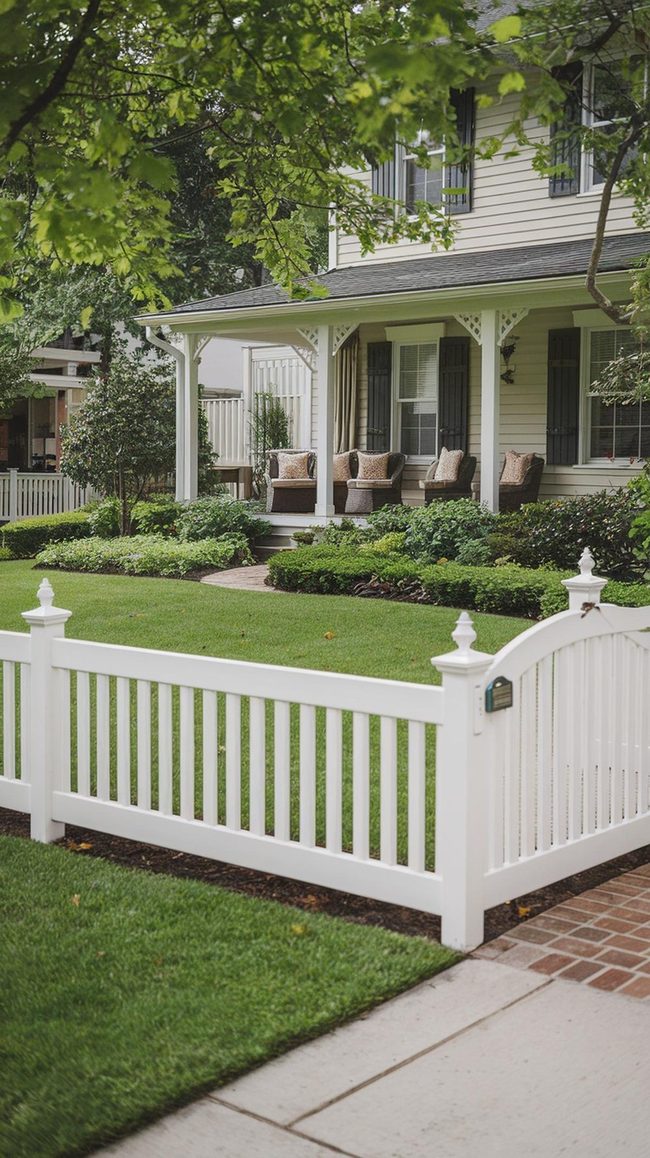 Low-Maintenance White Vinyl Fencing