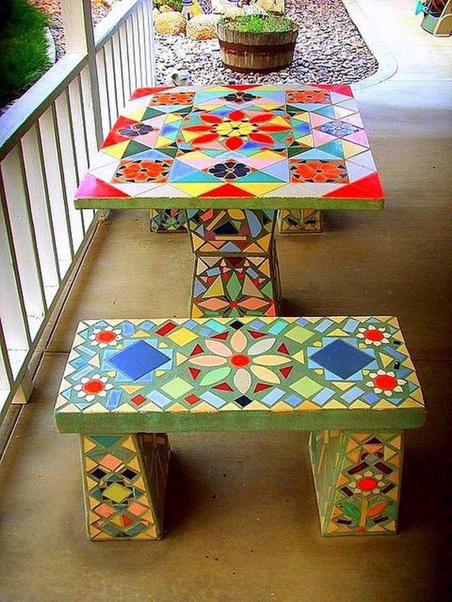 Sunlit Mosaic Tile Furniture
