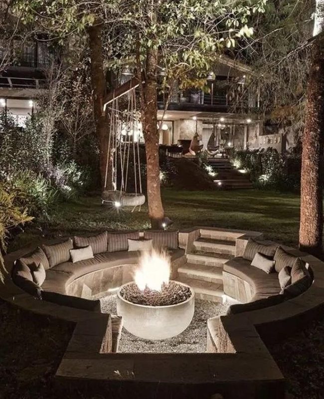 Sunken Fire Pit Gathering Space