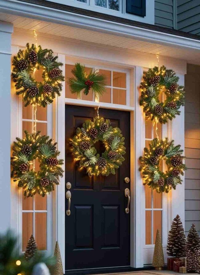 Glowing Wreath Front Door Statement