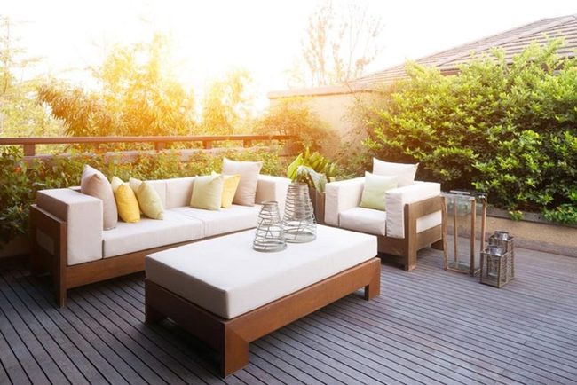 Teak Deck With Blooming Azaleas
