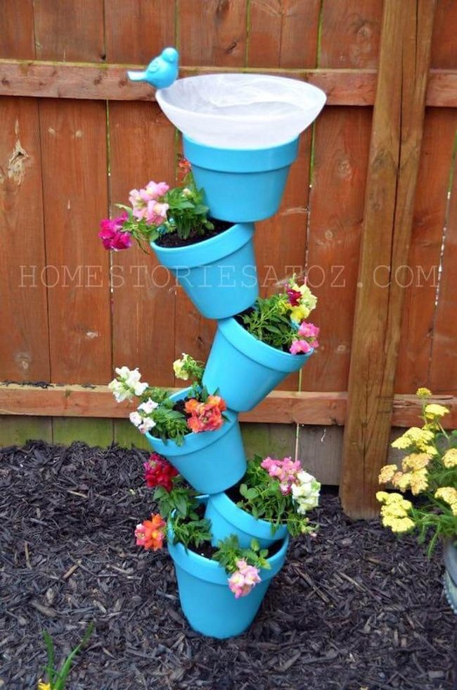 Cascading Pots With Living Plants